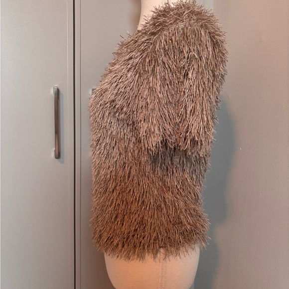 Zara Tan Short Sleeve Fringe Top - Picture 2 of 11